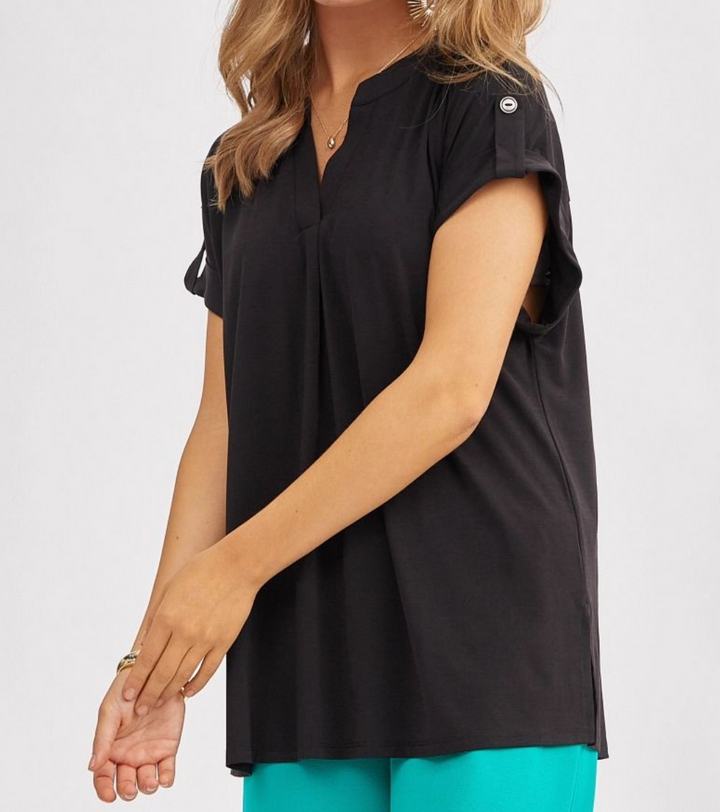 Dear Scarlett - Solid Short Sleeve Lizzy Top