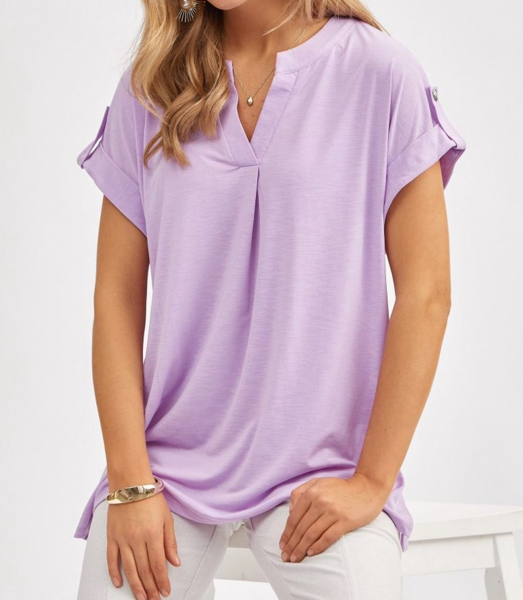 Dear Scarlett - Solid Short Sleeve Lizzy Top