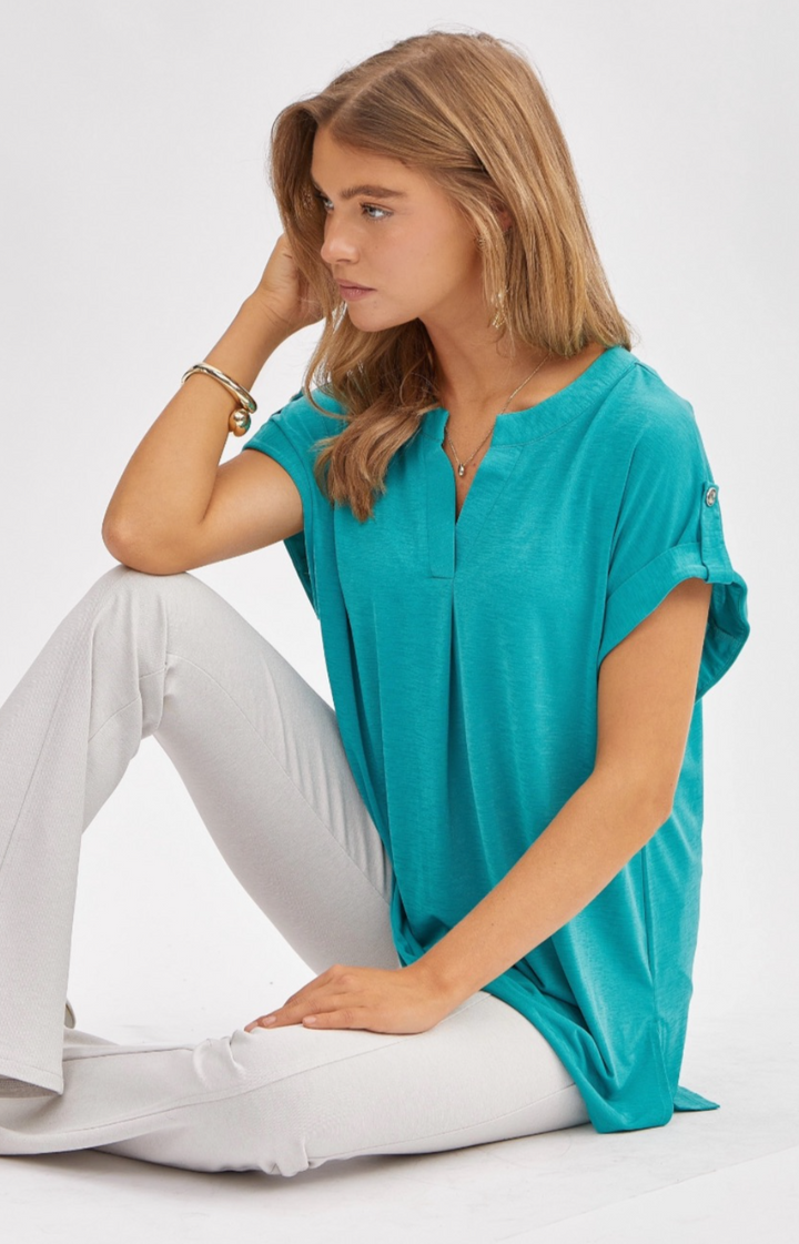 Dear Scarlett - Solid Short Sleeve Lizzy Top