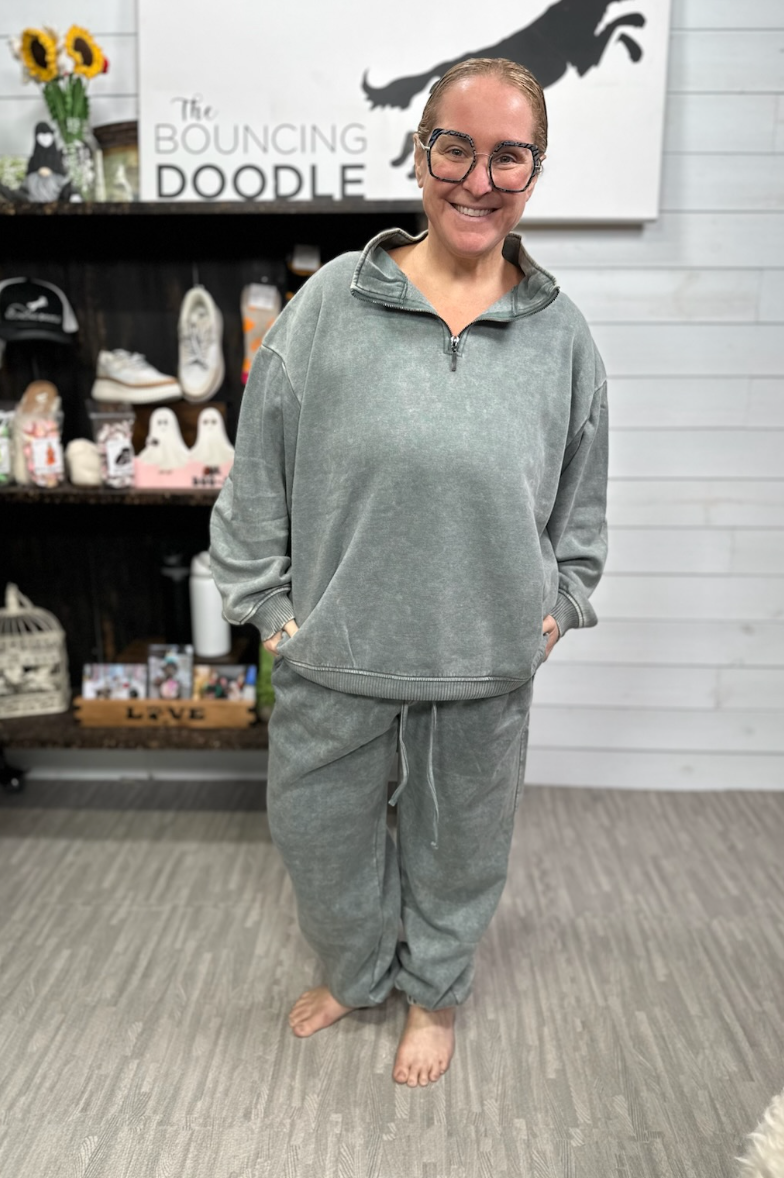 ZENANA - Acid Wash Fleece Jogger