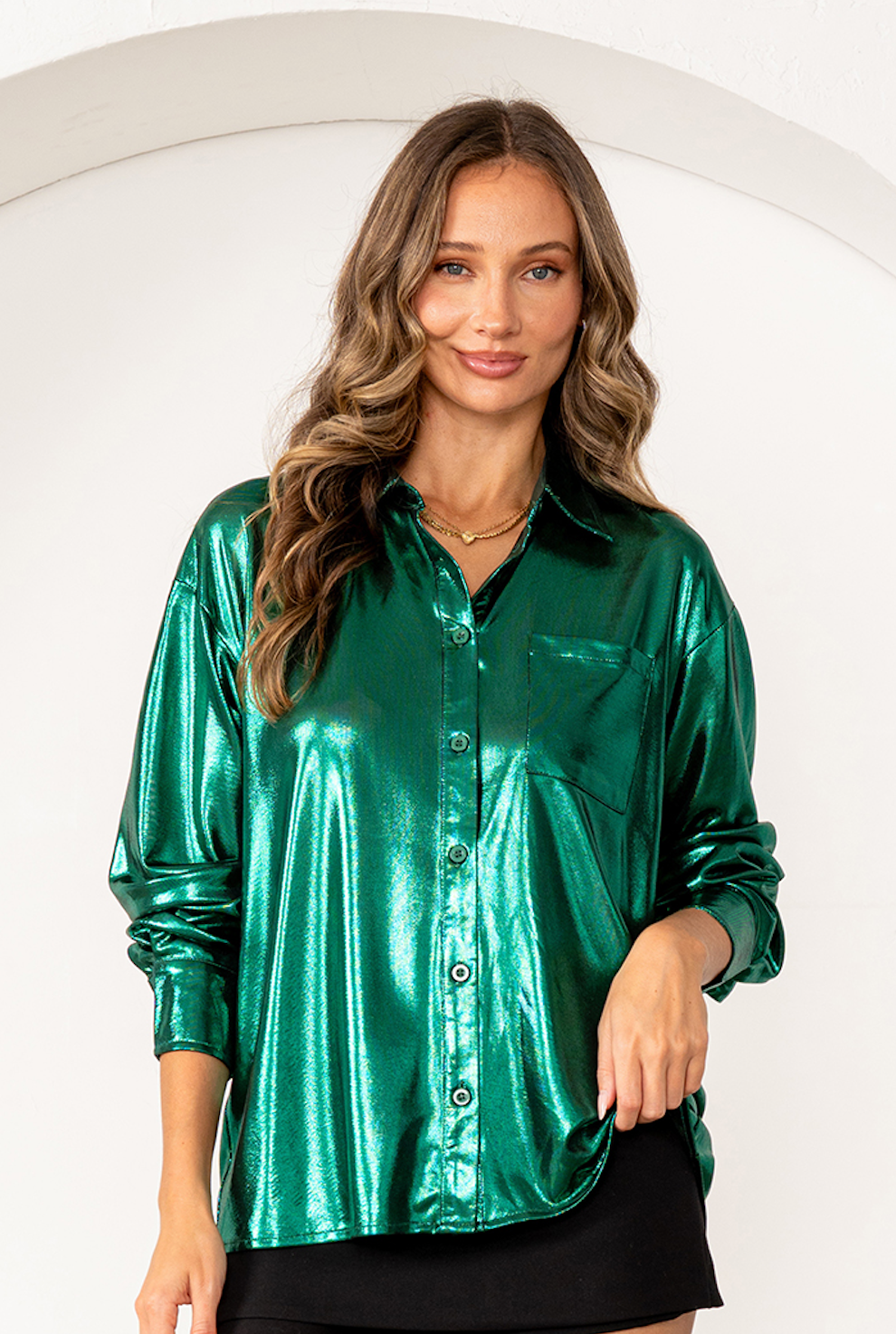 Sew in Love Box Nov - Button Down Metallic Top