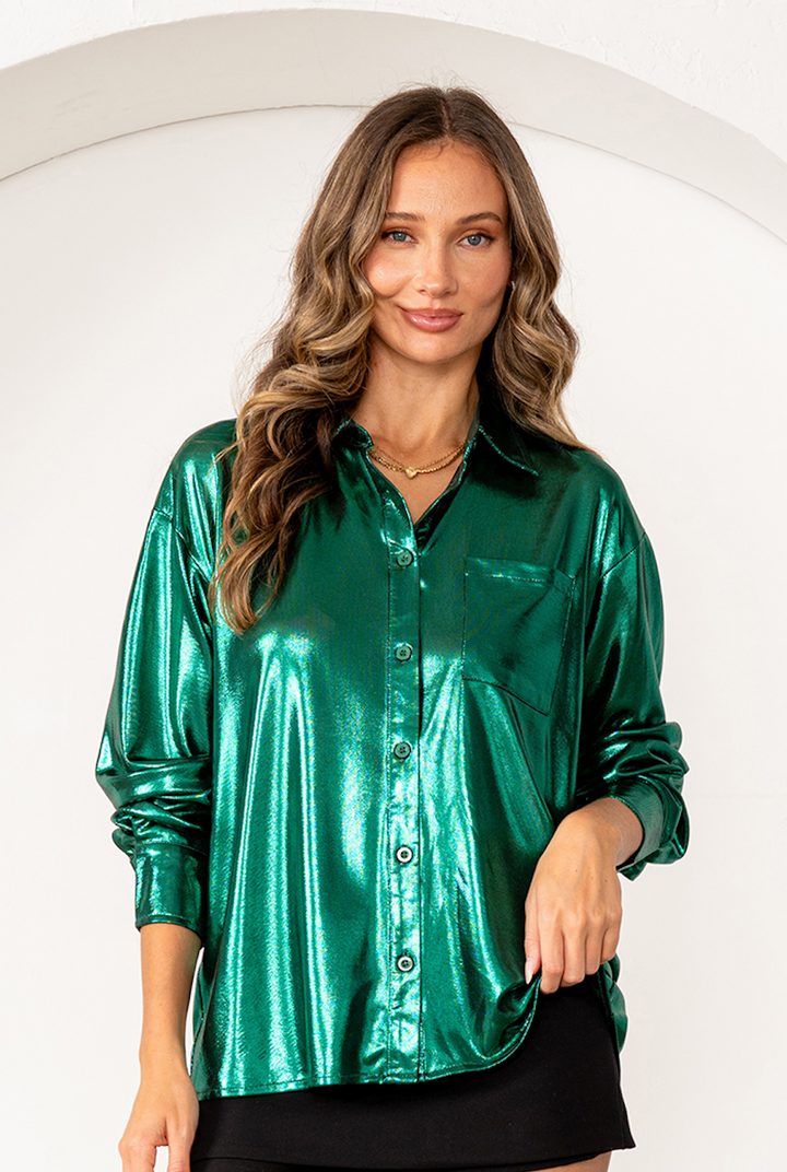 Sew in Love Box Nov - Button Down Metallic Top