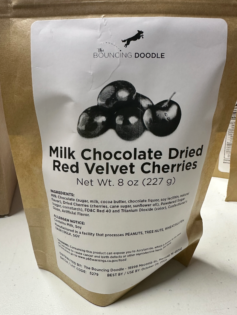 Milk Chocolate Dried Red Velvet Cherries