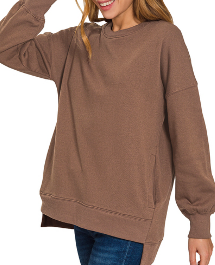 Zenana - Fleece Boyfriend Sweatshirt