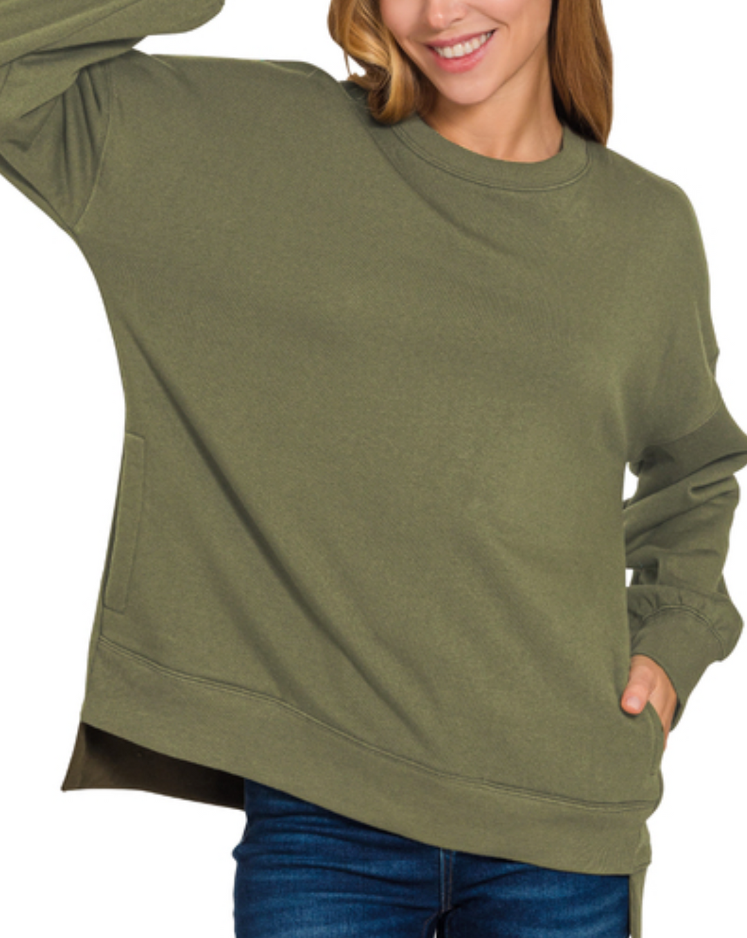Zenana - Fleece Boyfriend Sweatshirt