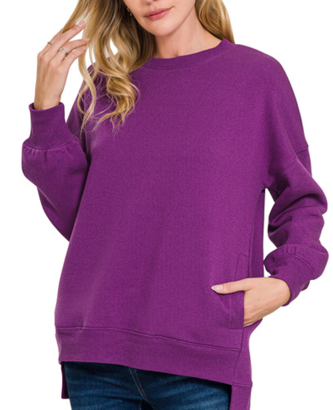 Zenana - Fleece Boyfriend Sweatshirt