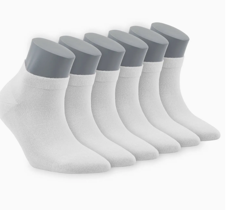 Bamboo Ankle Socks - White
