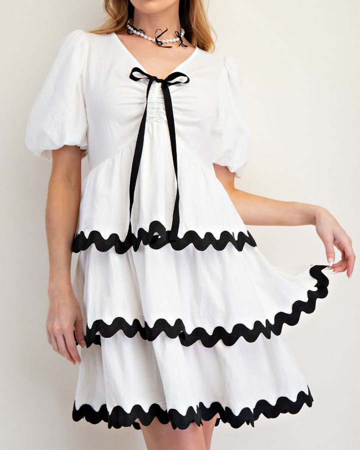 Easel - Wave Trim Dress