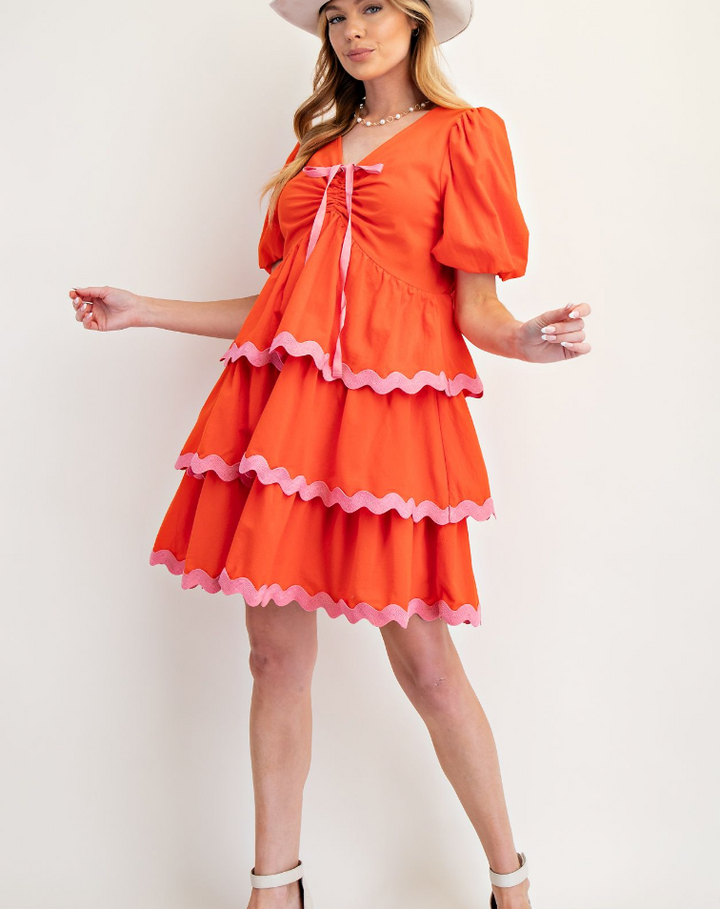 Easel - Wave Trim Dress
