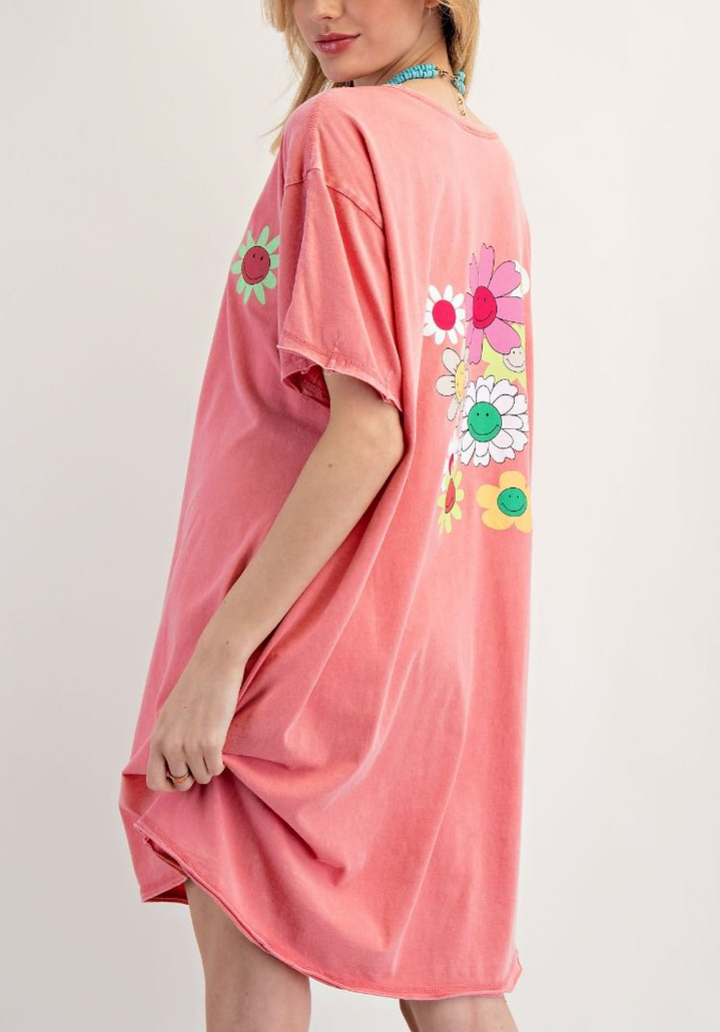 Easel - Smile Daisy Washed Dress