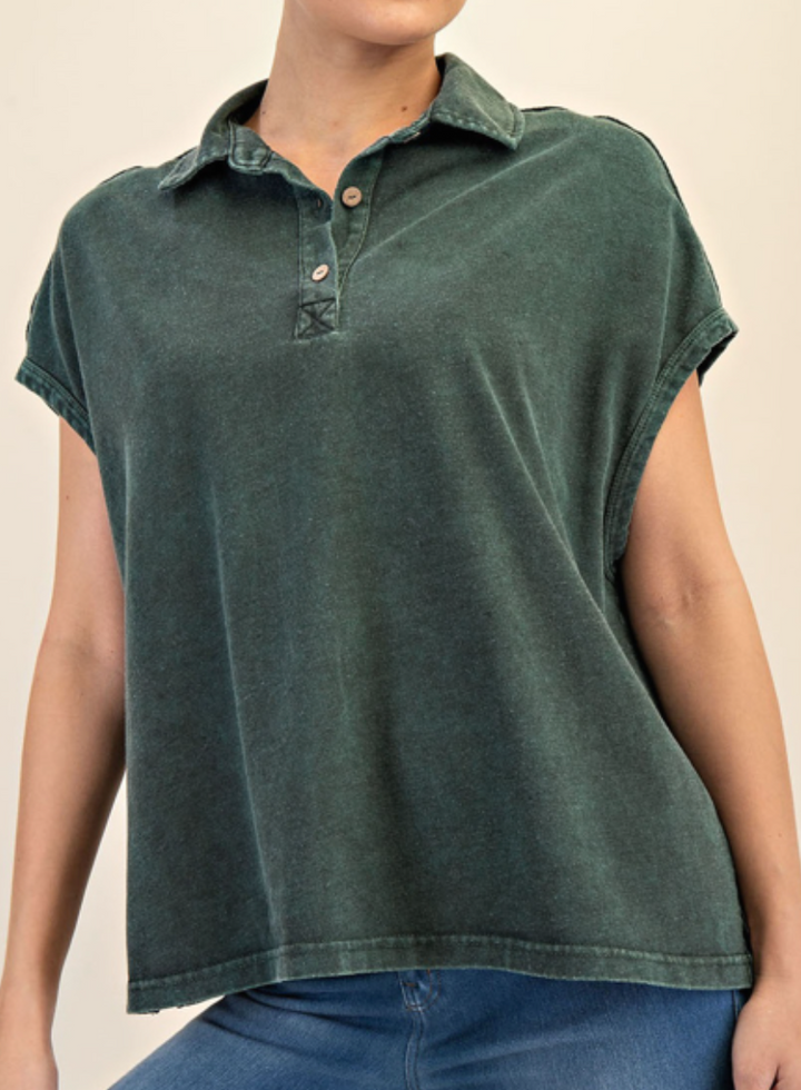 Rae Mode - Cotton Washed Polo Shirt