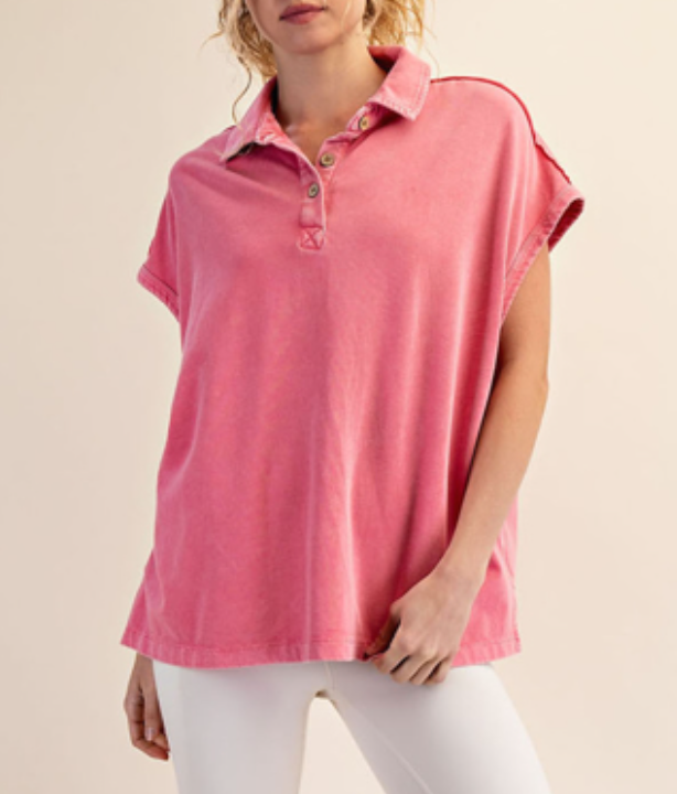 Rae Mode - Cotton Washed Polo Shirt