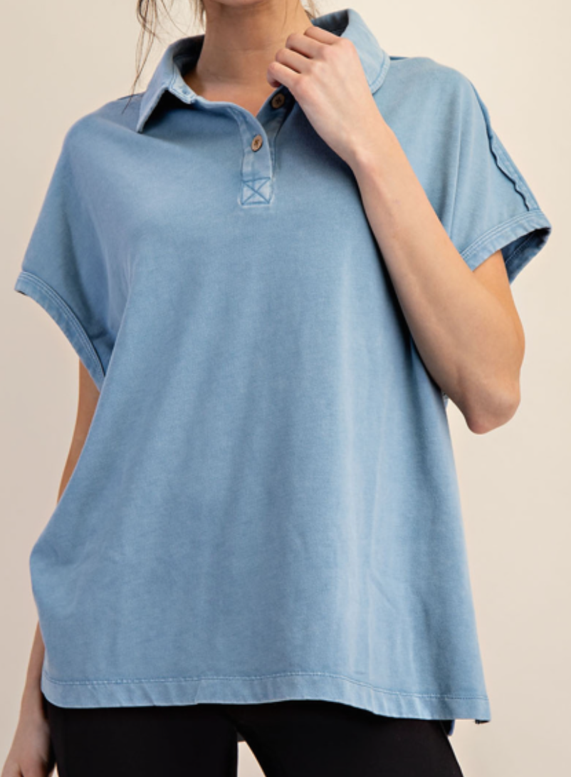 Rae Mode - Cotton Washed Polo Shirt