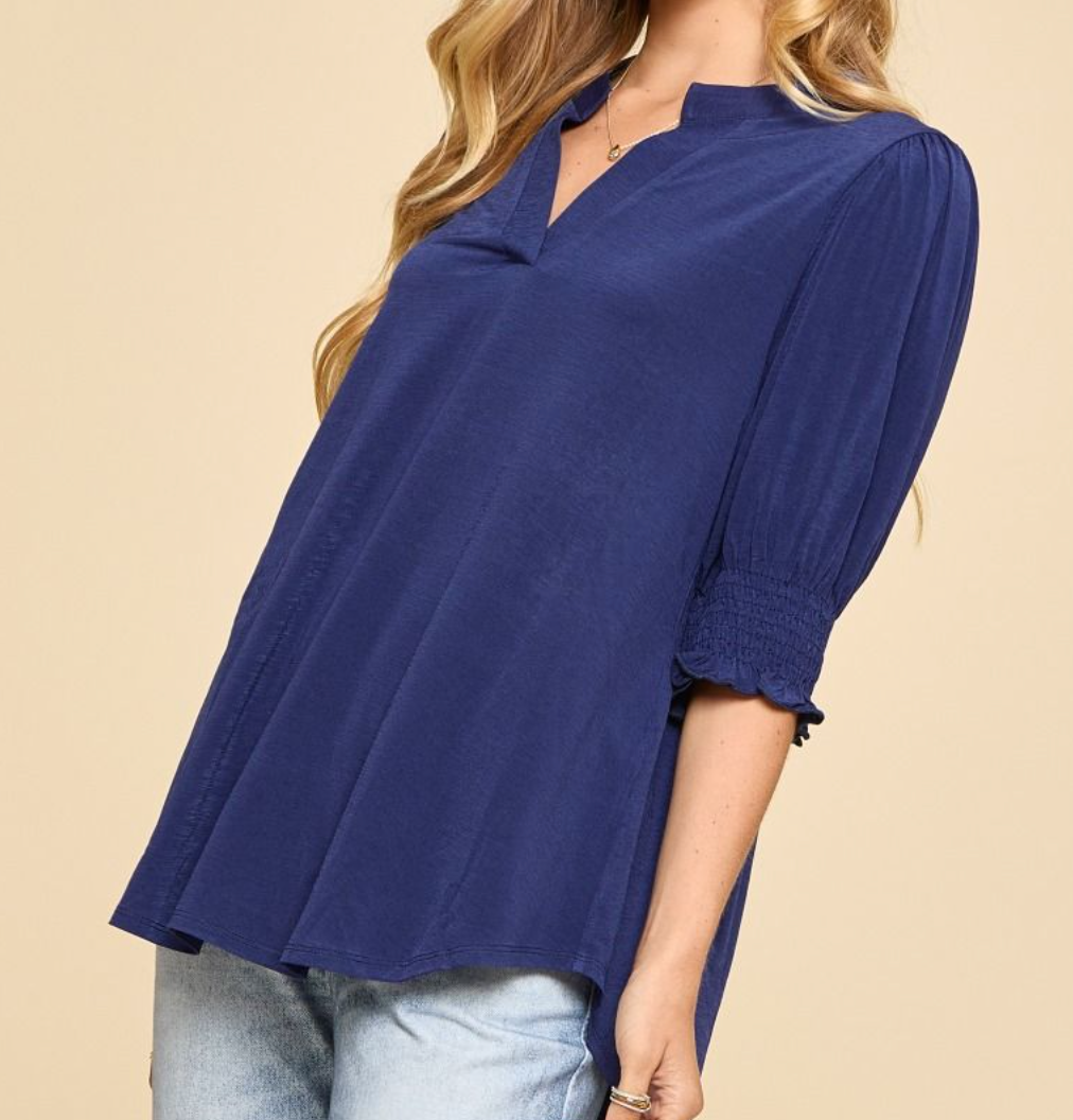 Dear Scarlett - Lizzy Smocked Sleeve Top