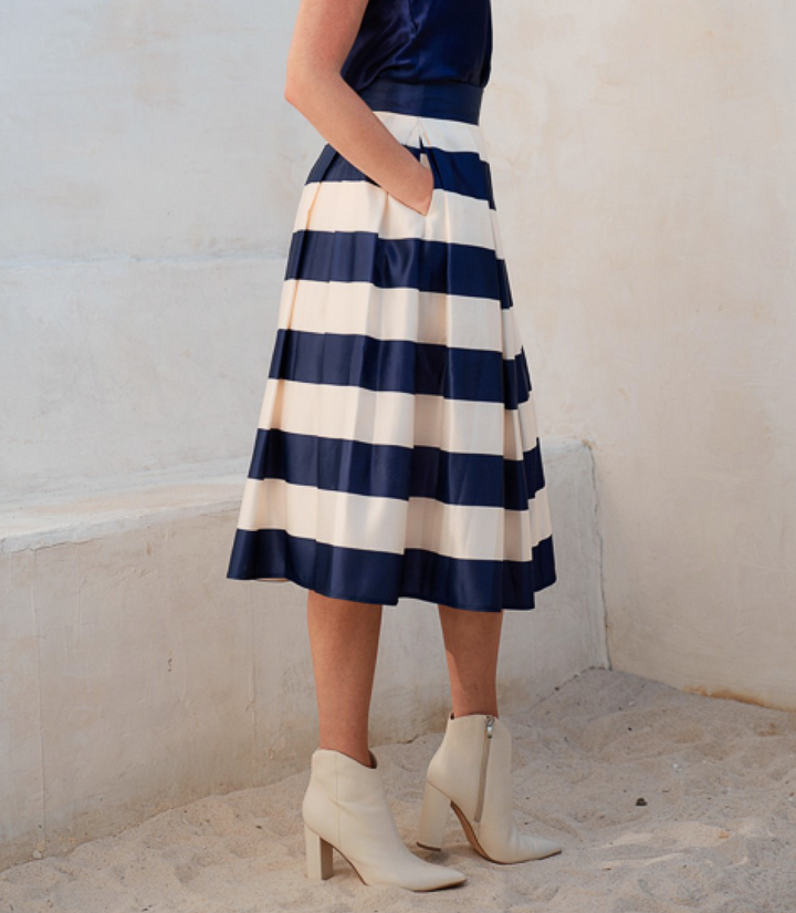Jade by Jane - Striped Midi Skirt