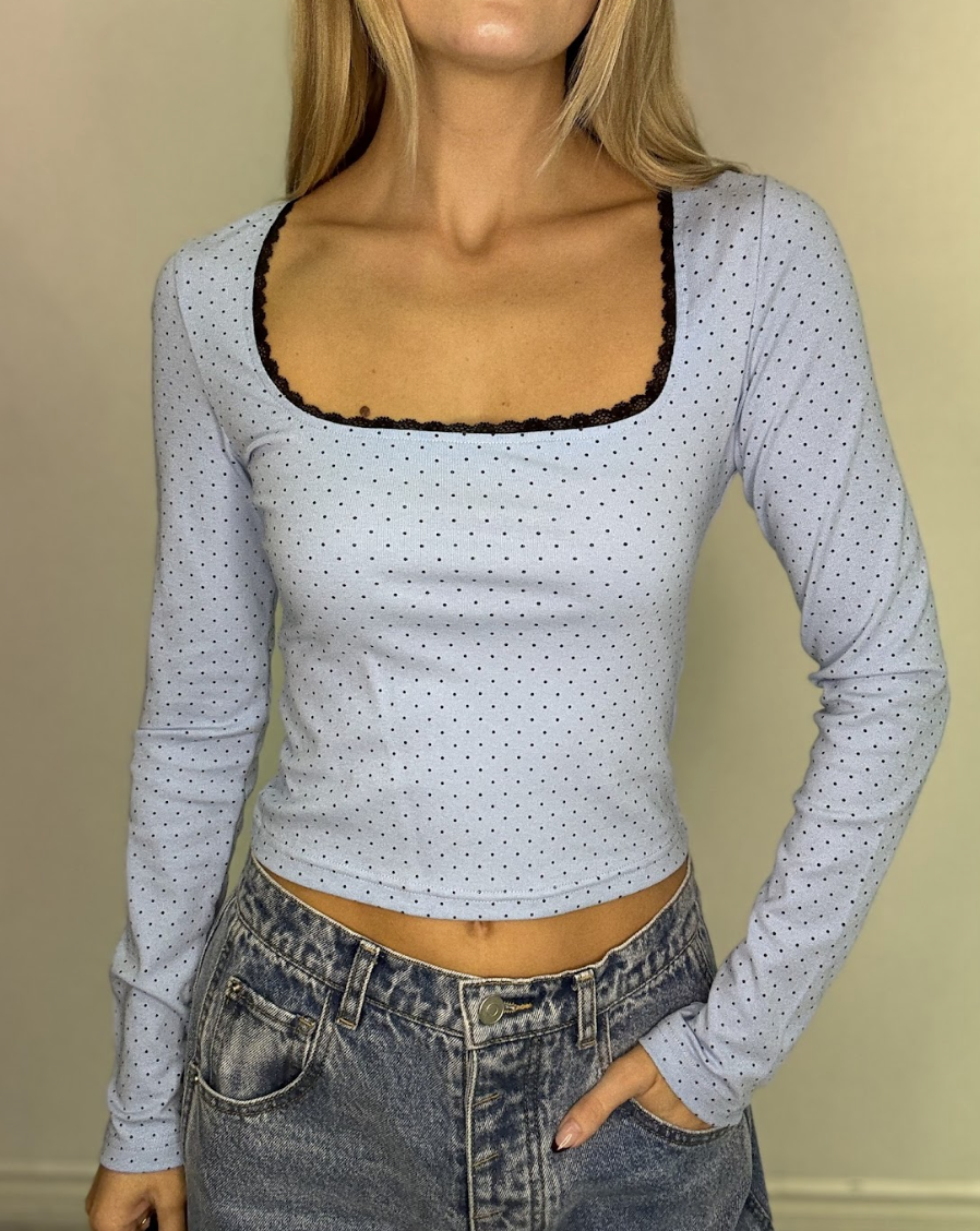 Stitch & Co Live Box May - Blue Polka Dot Shirt