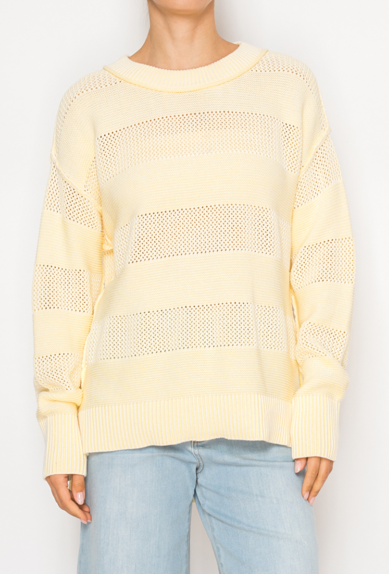 Stitch & Co Live Box May - Open Knit Lemon Sweater