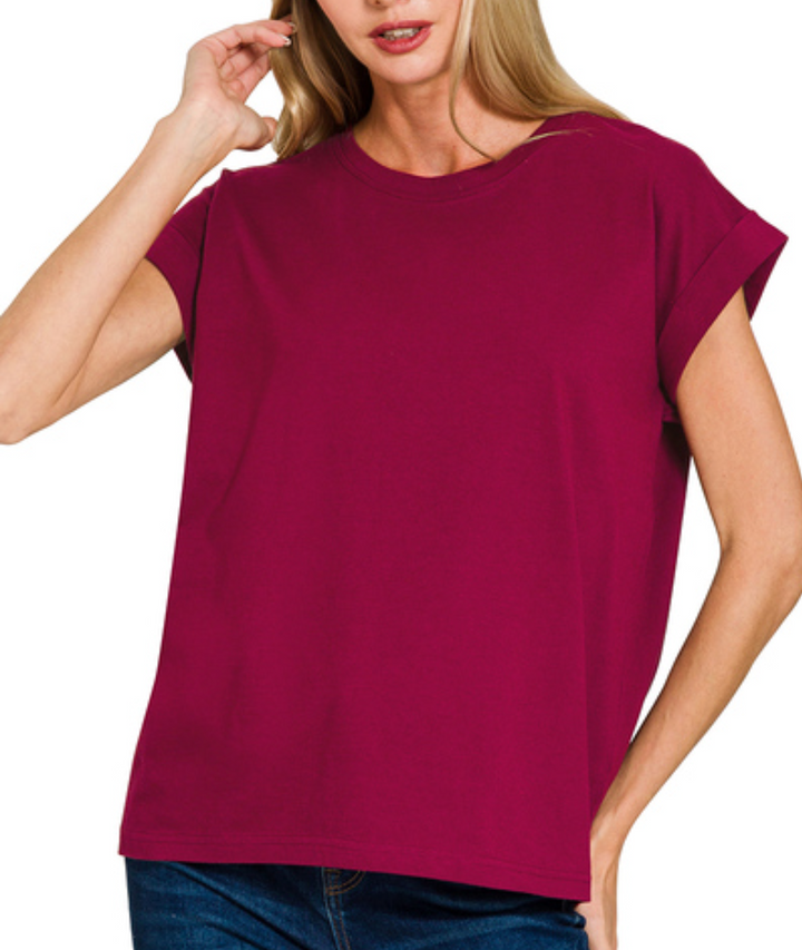 Zenana - Cotton Round Neck Top