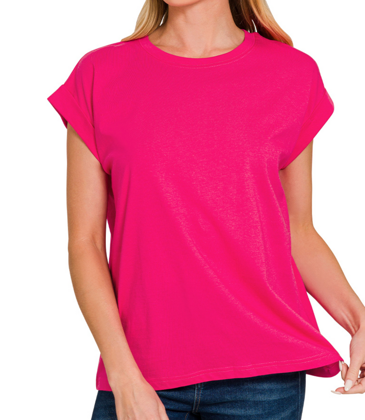 Zenana - Cotton Round Neck Top