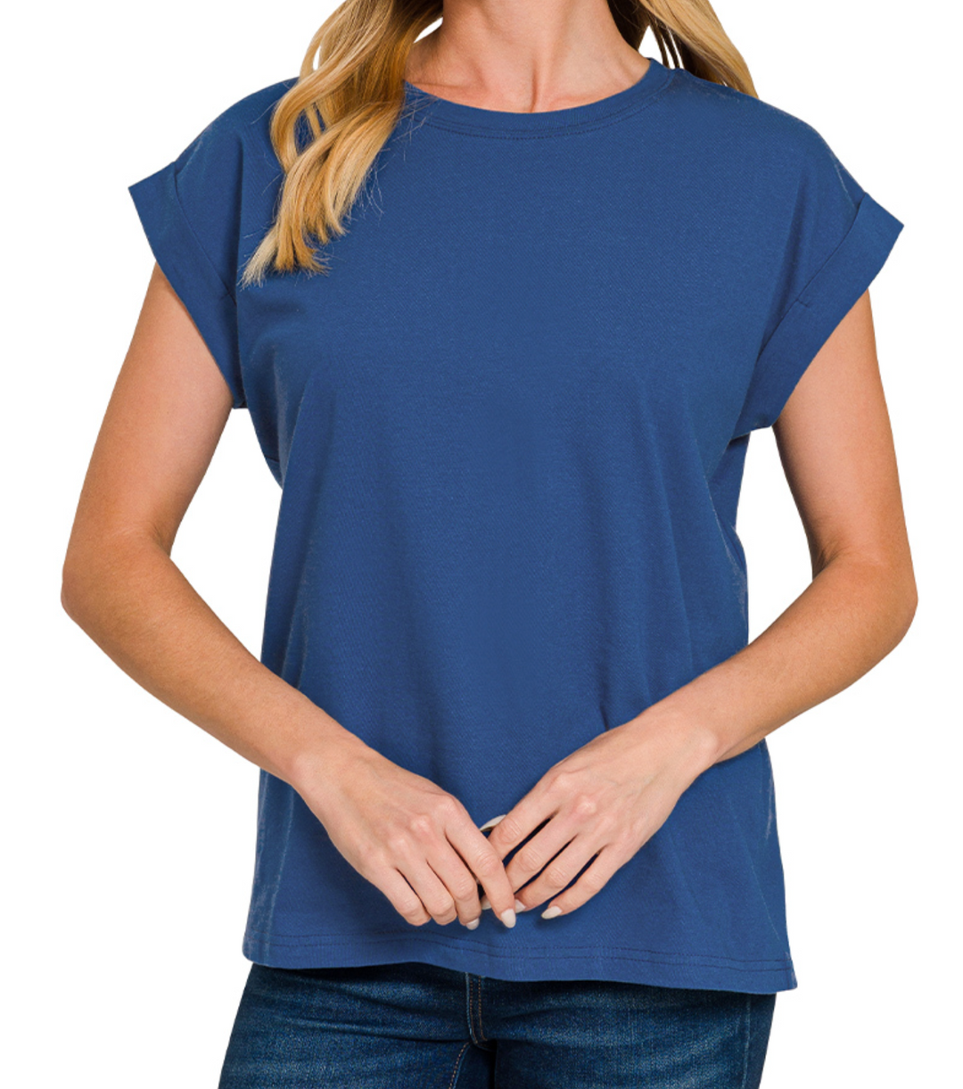 Zenana - Cotton Round Neck Top