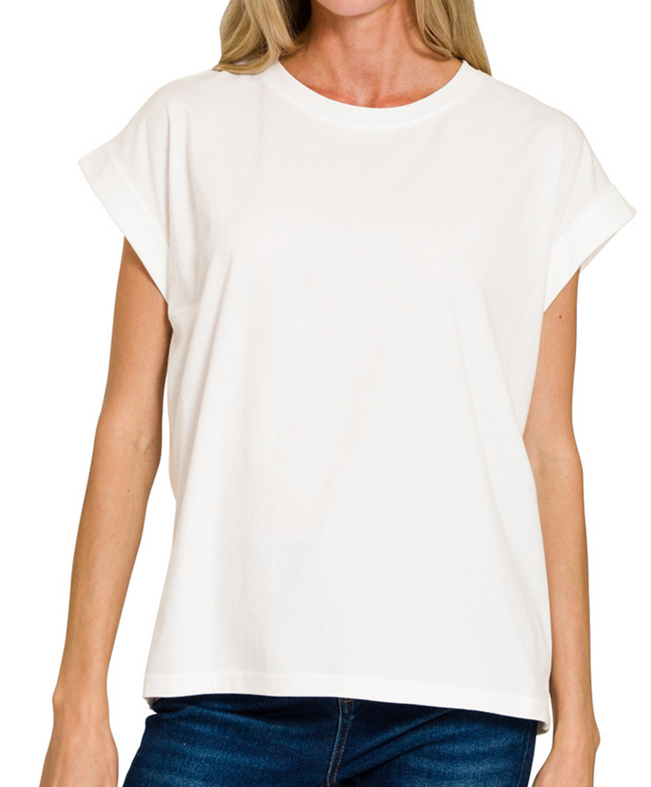 Zenana - Cotton Round Neck Top