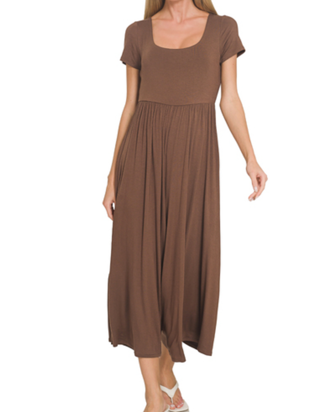 Zenana - Bouncy Comfy Short Sleeve Capri Jumpsuit