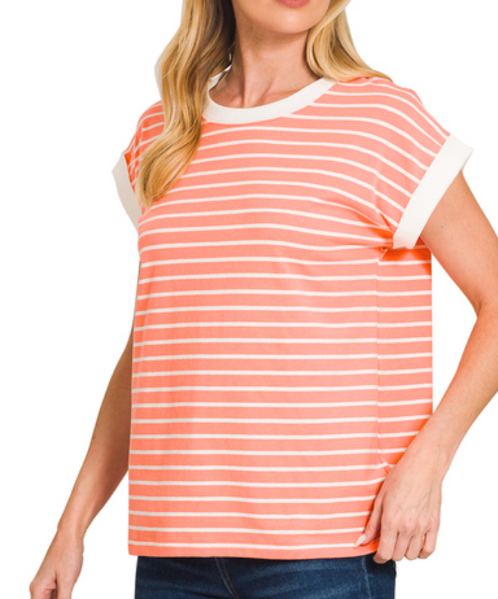 Zenana - Fun Stripe Cotton Shirt