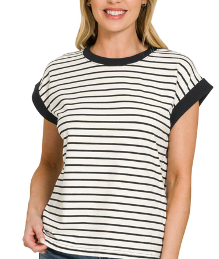 Zenana - Fun Stripe Cotton Shirt