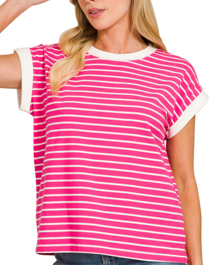 Zenana - Fun Stripe Cotton Shirt