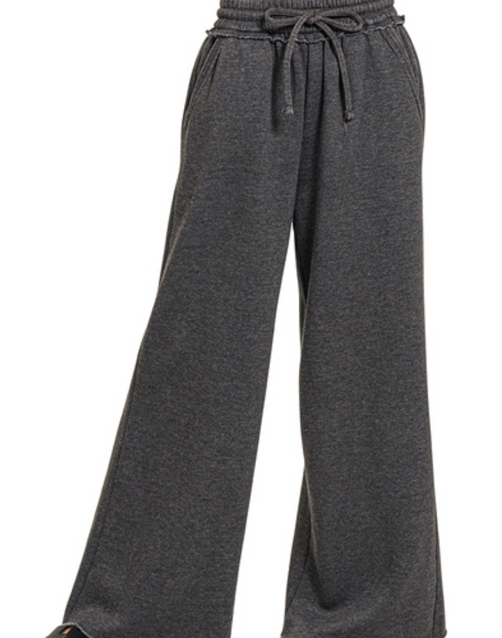 Zenana - Acid Wash Wide Leg Pants