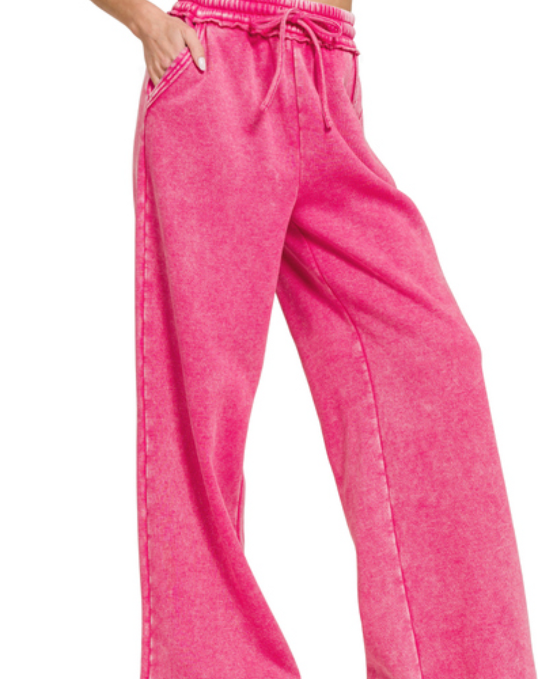 Zenana - Acid Wash Wide Leg Pants