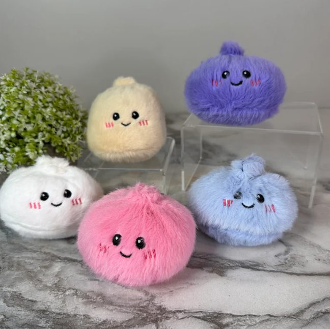 Viral Fuzzy Pom Dumpling Keychain