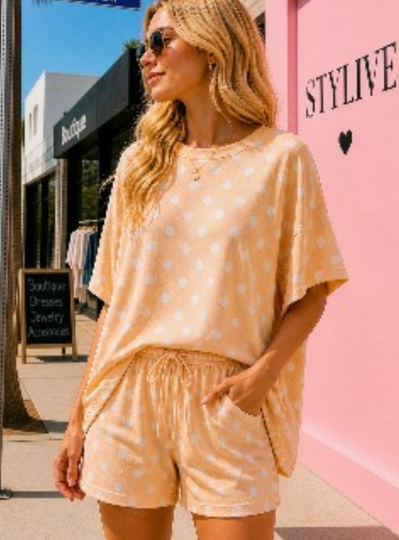Stylive - Cotton Polka Dot Shorts