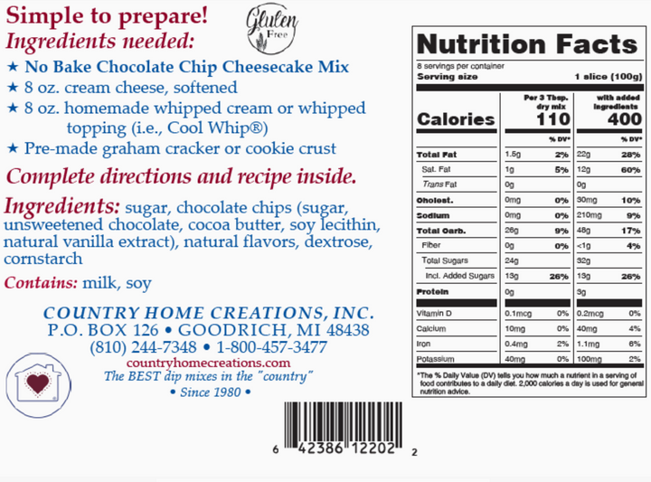 CHC - Chocolate Chip Cheesecake Mix