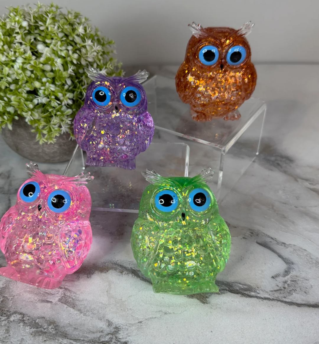 Viral Squishy Toy - Glitter Owl
