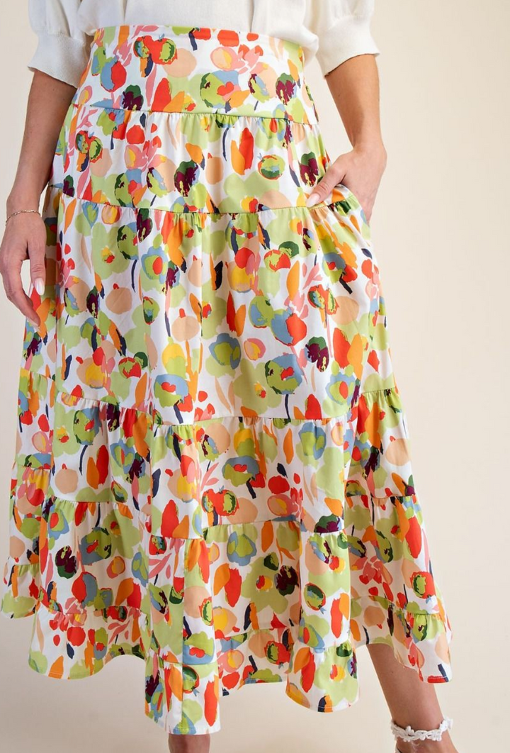 Easel - Floral Maxi Skirt