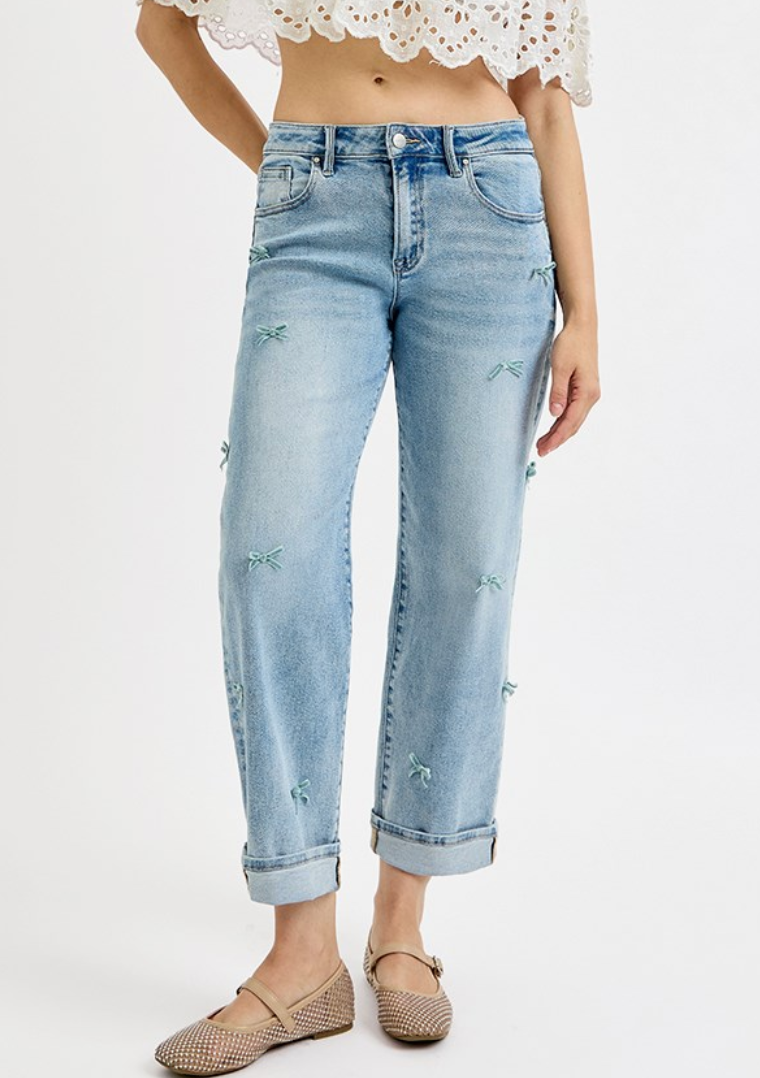 Risen - High Rise Ribbon Jeans