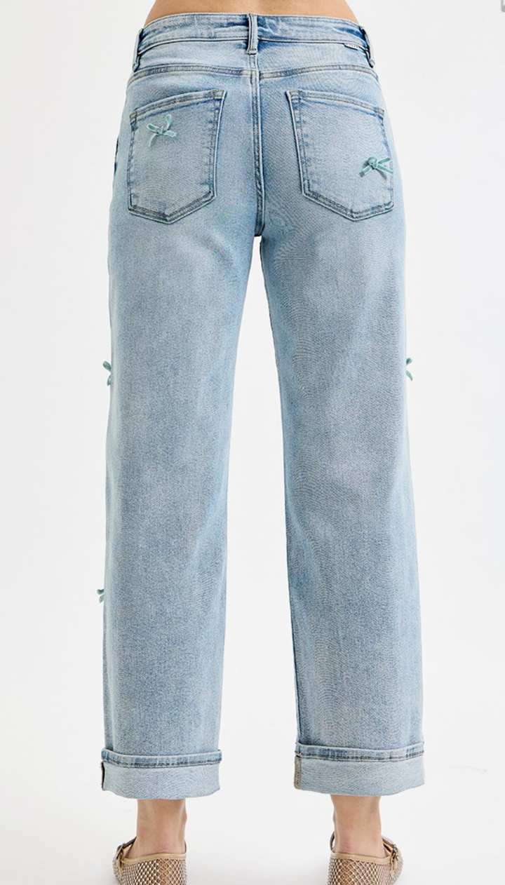 Risen - High Rise Ribbon Jeans