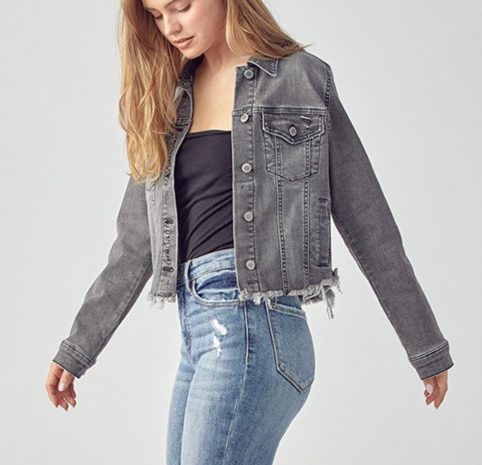 Risen - Vintage Wash Grey Denim Jacket