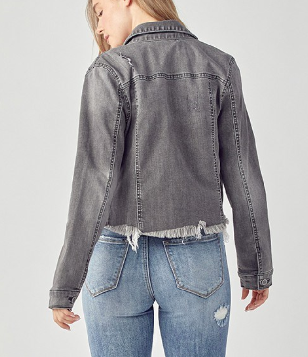 Risen - Vintage Wash Grey Denim Jacket
