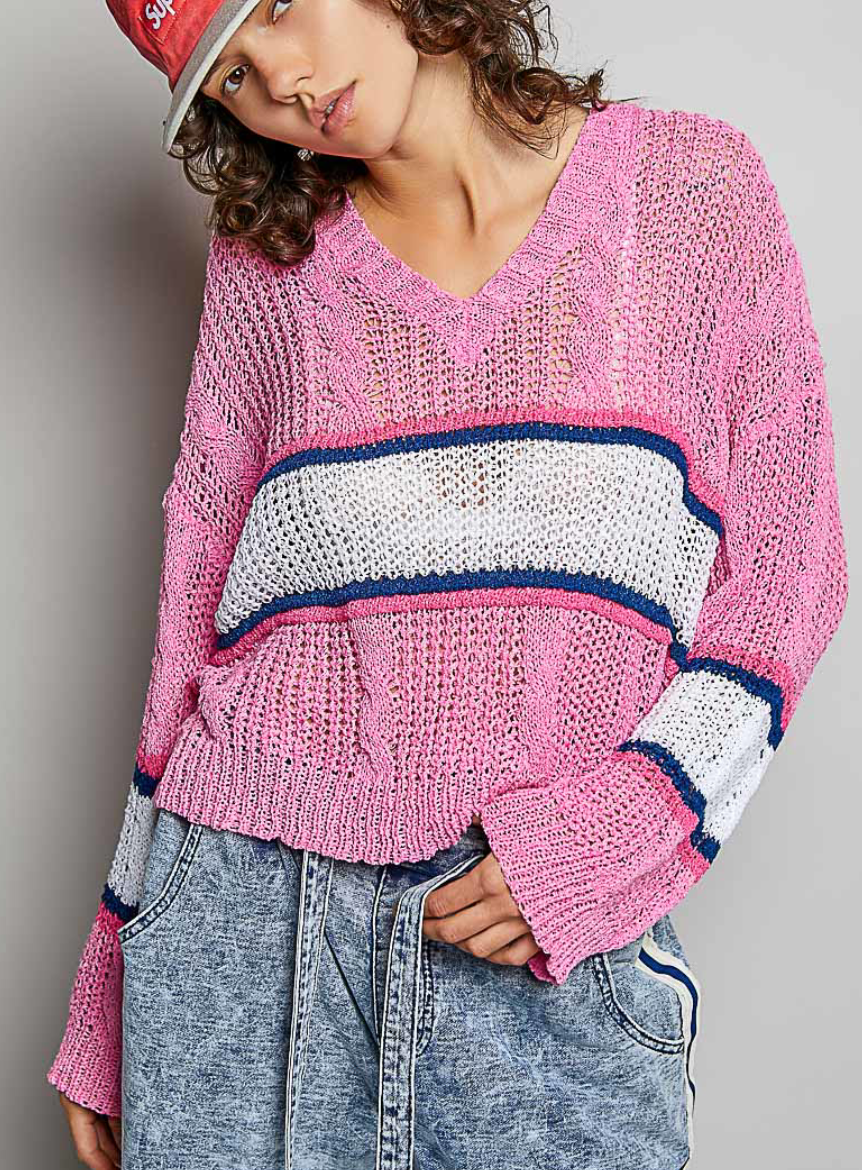 POL July Box - Pink Stripe Sweater