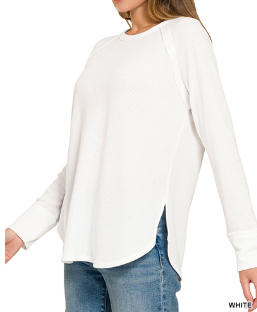 Zenana - Long Sleeve Waffle Top