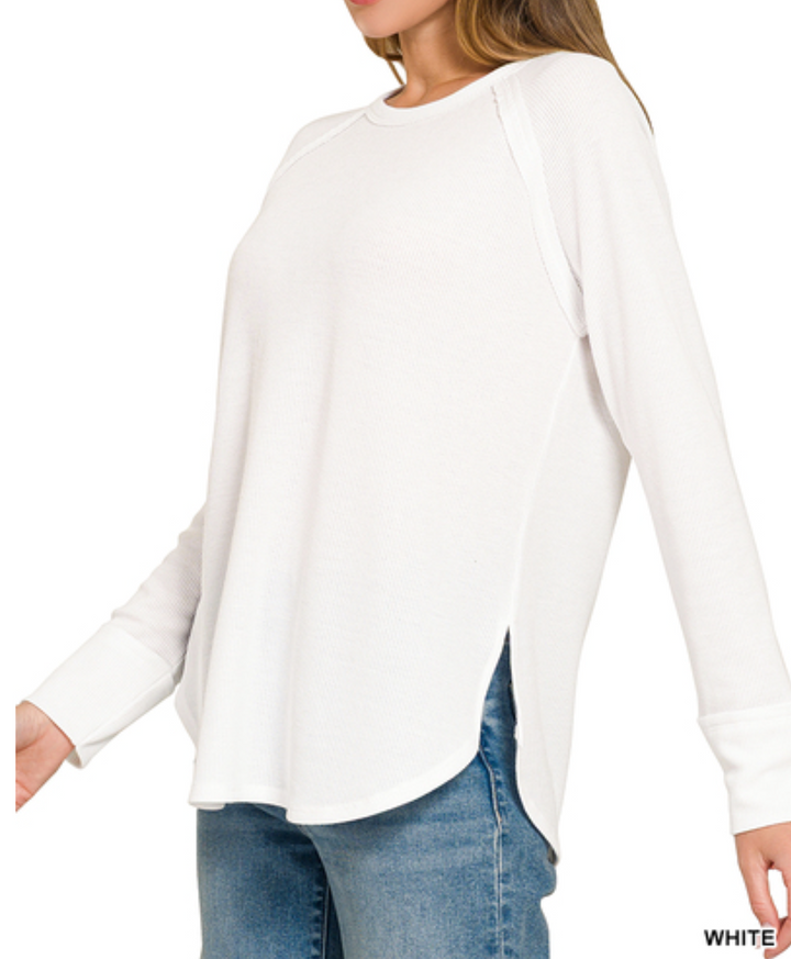 Zenana - Long Sleeve Waffle Top