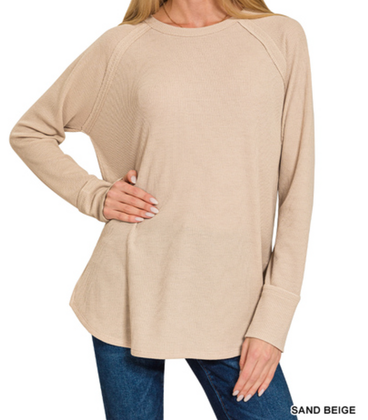 Zenana - Long Sleeve Waffle Top