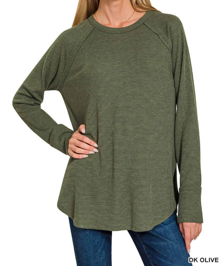 Zenana - Long Sleeve Waffle Top