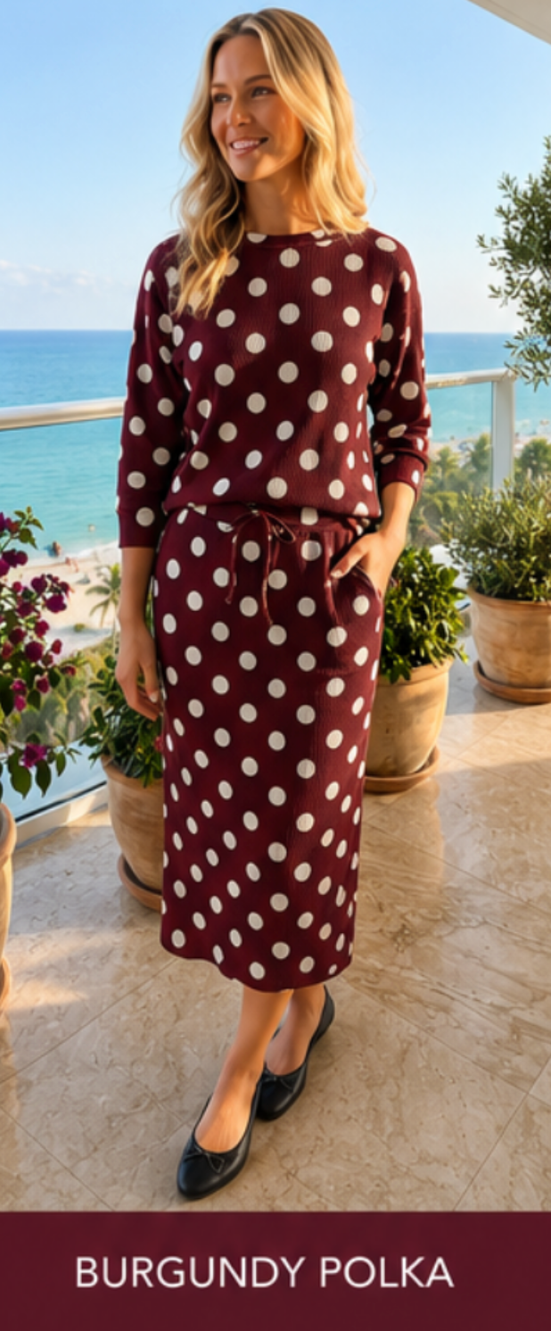 Celeste Live Box September - Polka Dot 3/4 Sleeve Top