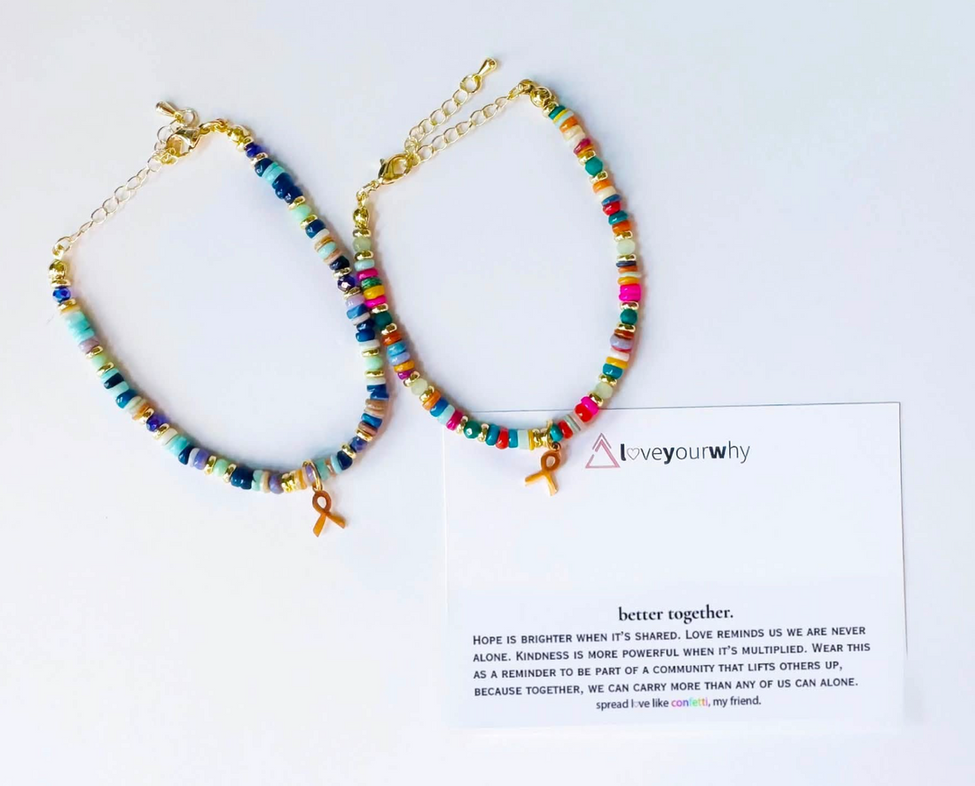 Love Your Why - No One Fights Alone Beaded Bracelet