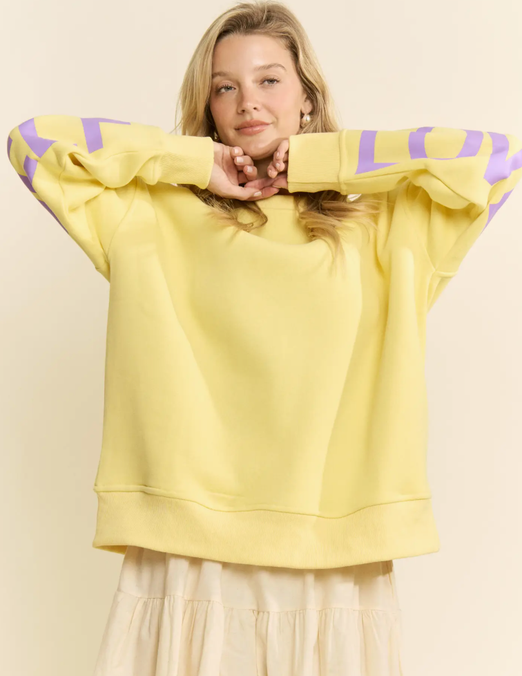 Jade by Jane - Oversized Love Yourself Yellow Sweatshirt