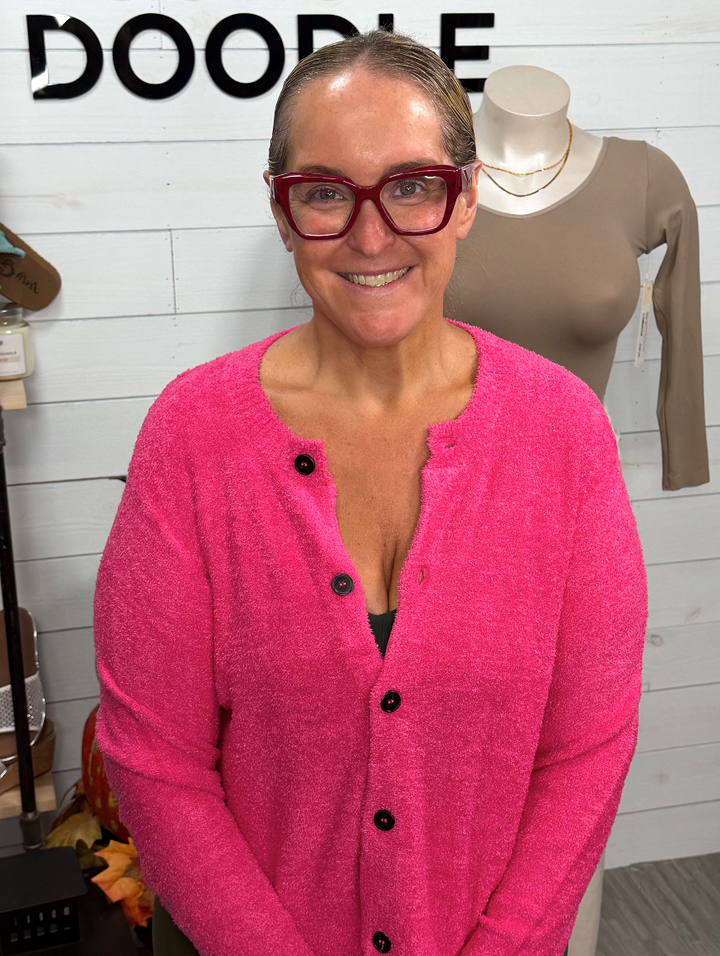 Zenana - Chenille Muppet Soft Cardigan
