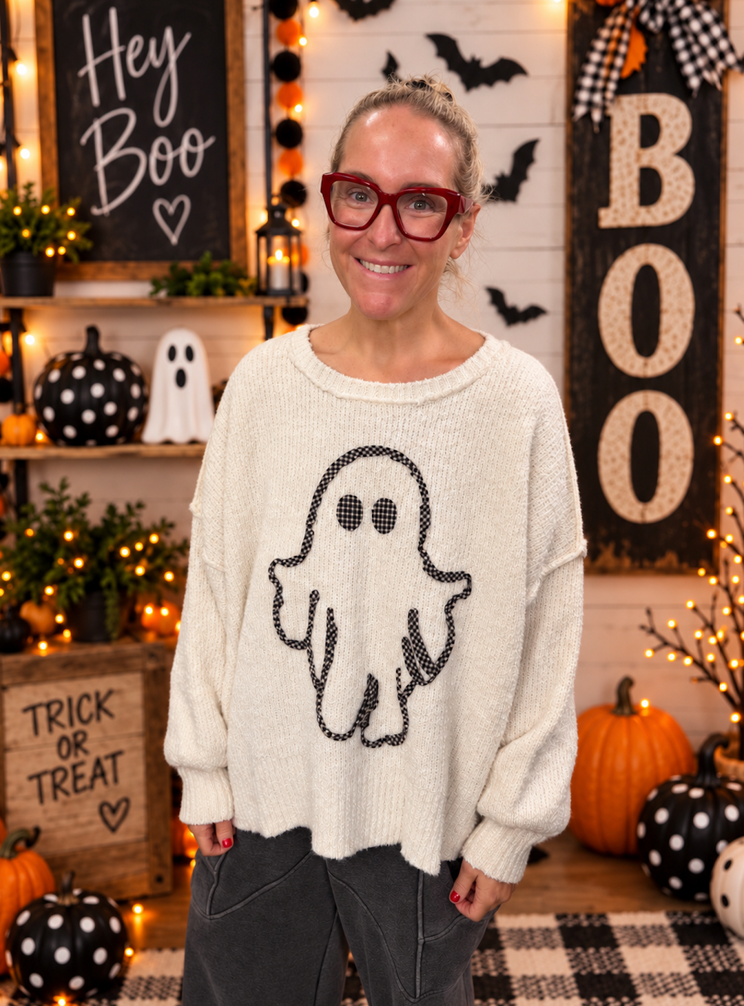 Peach Love - Oversized Ghost Sweater